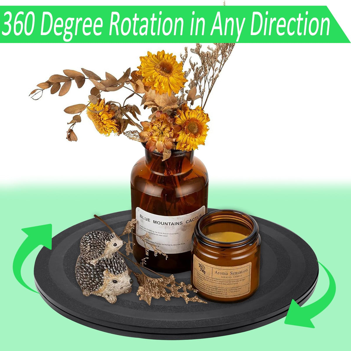 Cinvo Turntable Rotating Caster Spinner Non Skid Lazy Susan Heavy Duty 360˚ Rotating Swivel Stand for Model Base/Potted Plants/TV/Monitors/Craft