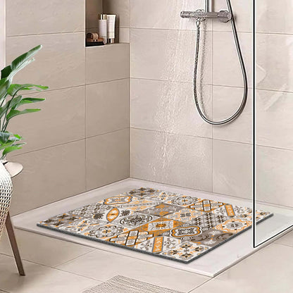 Shower Mat for Inside Shower - 40x60cm Square Shower Mat Non-Slip Anti-Mould, PVC Loofah Texture Shower Mat