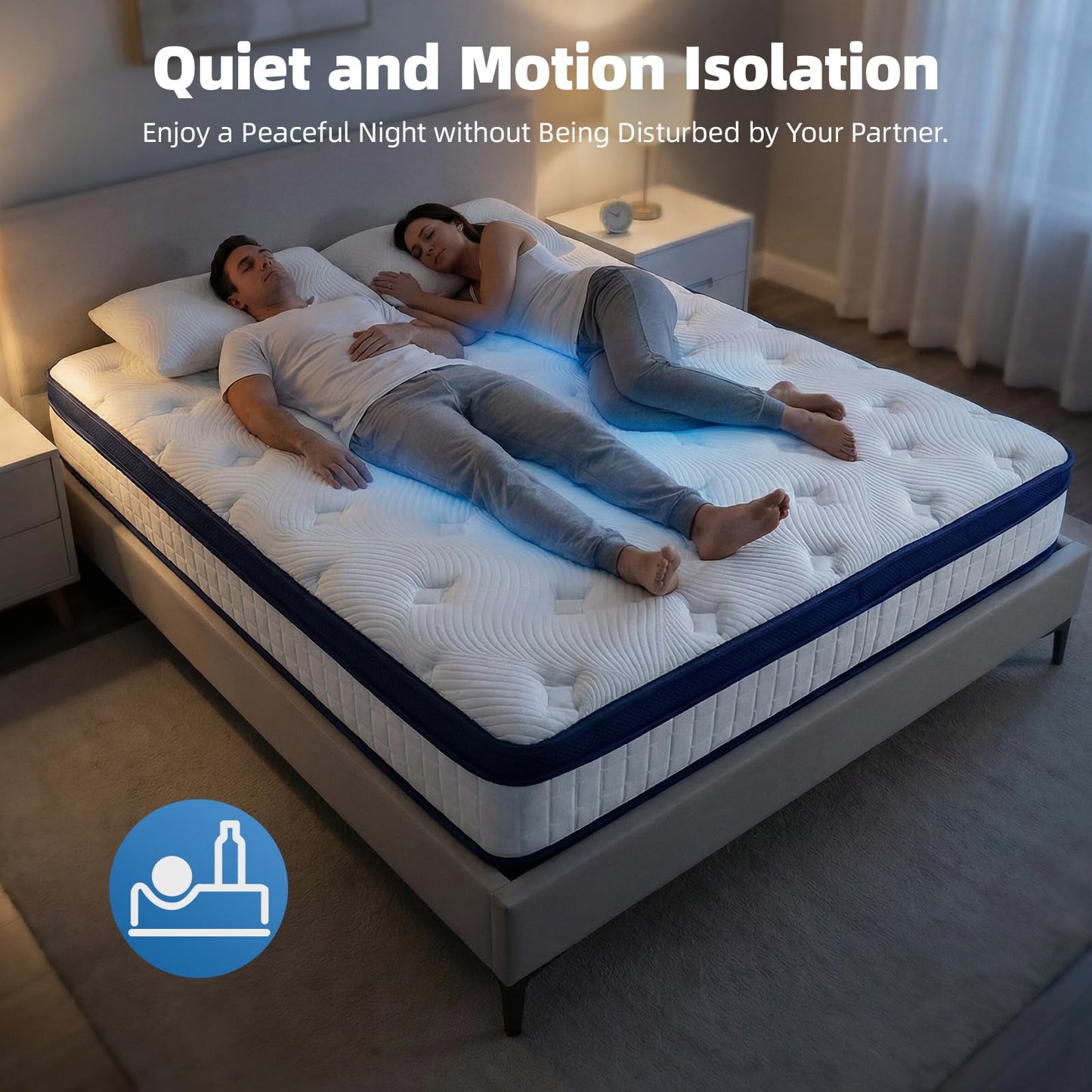 Lavfine Single Mattress - 3FT Memory Foam with Pocket Spring Hybrid, Medium Support, Motion Isolation, Breathable Soft Fabric, Comfortable Sleep