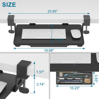 ETHU Under Desk Keyboard Tray 50x30cm