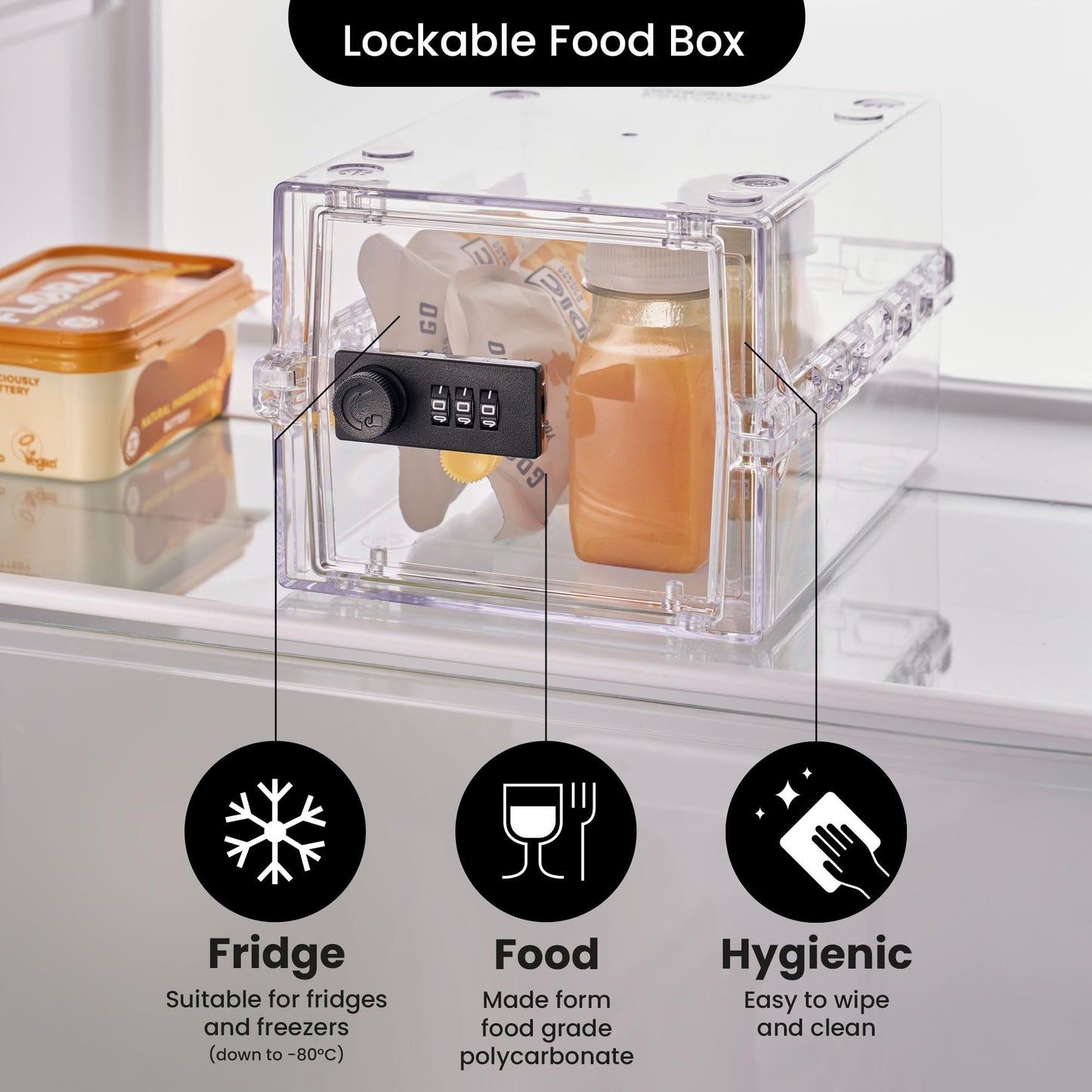 Lockabox Mini™ | Small Lockable Box with Combination Lock (3L) | Compact Storage Lock Box for Small Medicines, Snacks & Mobile Phones