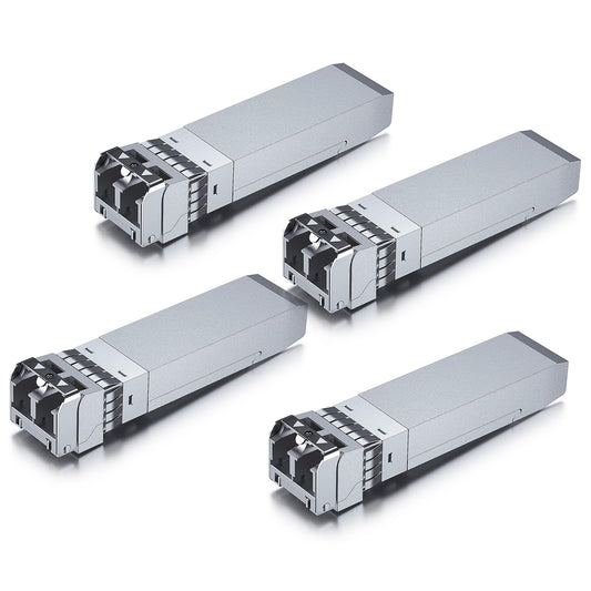 10Gtek [4 Pack 10Gb SFP+ SR Multimode Module 300-meter, 10GBase-SR LC Transceiver Compatible for Cisco SFP-10G-SR, Meraki, Mikrotik S+85DLC03D,