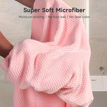 Eyeleaf Microfiber Hair Drying Towels,100 x 60cm,Quick Dry,Super Absorbent, for Long,Thick, Curly Hair 2pcs (Pink)