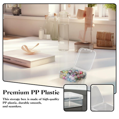 20Pcs Small Clear Plastic Storage Box, Transparent Square Bead Organiser