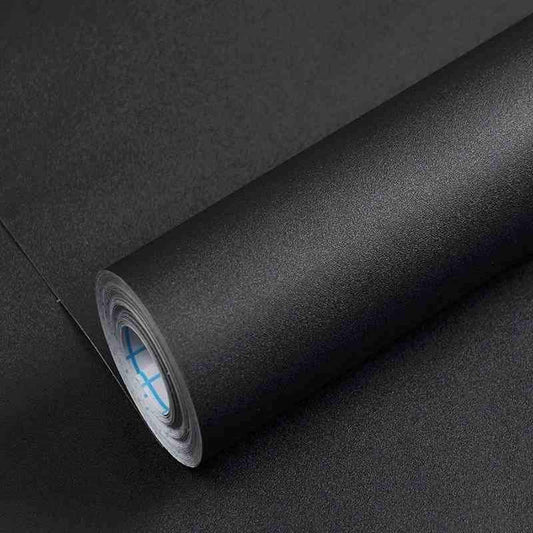 40cm x10m Black Wallpaper Self Adhesive Vinyl Film Peel and Stick Wallpaper Furniture Stickers Sticky Back Plastic Removable DIY Decorative for
