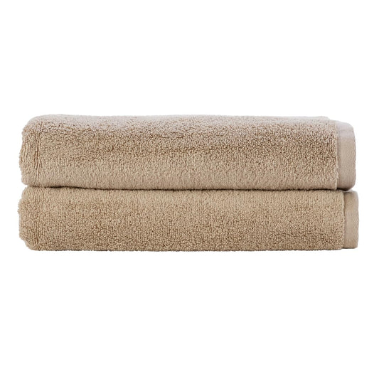Christy Cirrus Lightweight Bath Sheets | Set of 2 Extra Large Towels | Super Soft and Fluffy | Quick Dry Bathroom Shower Towels | 100% Cotton | Latte