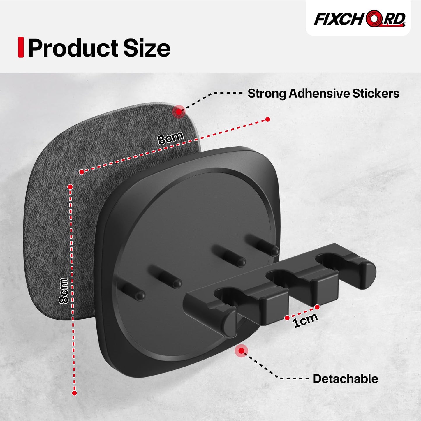 FIXCHORD Toothbrush Holder, 2Pcs Electric Toothbrush Head Holder, Wall Mounted, No Drilling, Black