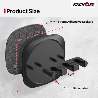FIXCHORD Toothbrush Holder, 2Pcs Electric Toothbrush Head Holder, Wall Mounted, No Drilling, Black