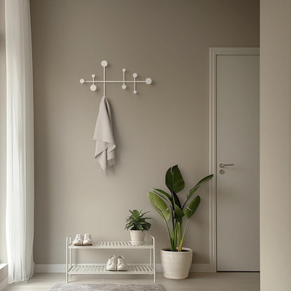 Kazai. 'Sval' Wall Wardrobe | Minimalist Coat Hook Design from Berlin | Modern Metal Wall-Mounted Coat Rack/Hooks | White