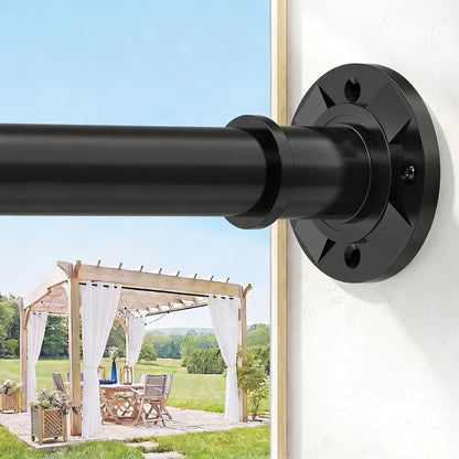Black Shower Curtain Pole 78-283 cm, Extendable Tension Rod 28mm