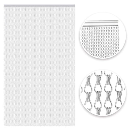 VerRich Silver 90 * 200cm Aluminium Chain Curtain Door Fly Screens Metal Fly Curtain Insect Blinds Pest Control