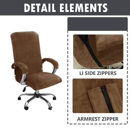 Bestenrose Velvet Office Chair Cover Stretch Computer Desk Armchair Covers