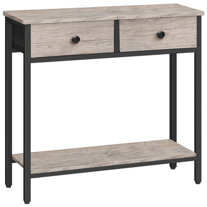 HOOBRO Slim Console Table, Narrow Console Table with 2 Drawers, Hallway Table with Storage, Sofe Table, Small Side Table for Small Spaces