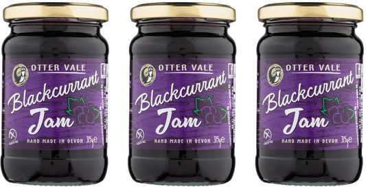 Otter Vale - Blackcurrant Jam, packed with fruitiness and blackcurrants are not just for making Ribena!, hand-made in Devon, gluten-free, 315g glass