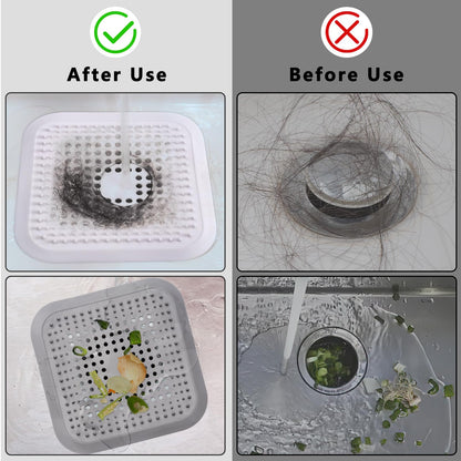 Alyvisun 2Pcs Silicone Shower Hair Catcher with Suction Cup