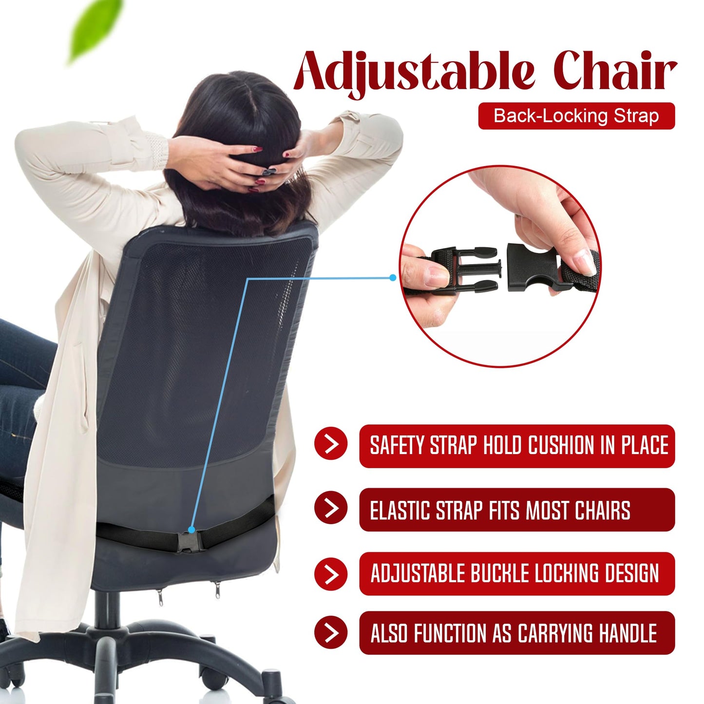 LuxeCraft Honeycomb Gel Seat Cushion – 9 cm Thick Orthopaedic Seat Cushion for Long Sitting |Includes 2 Zippered Covers |Back Locking Straps
