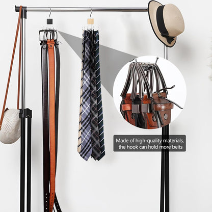 Belt Hanger Tie Rack, 2 Pcs Closet Hanger Organizer 360° Rotatable Metal Belt Holder for Closet Accessories Organizer and Storage