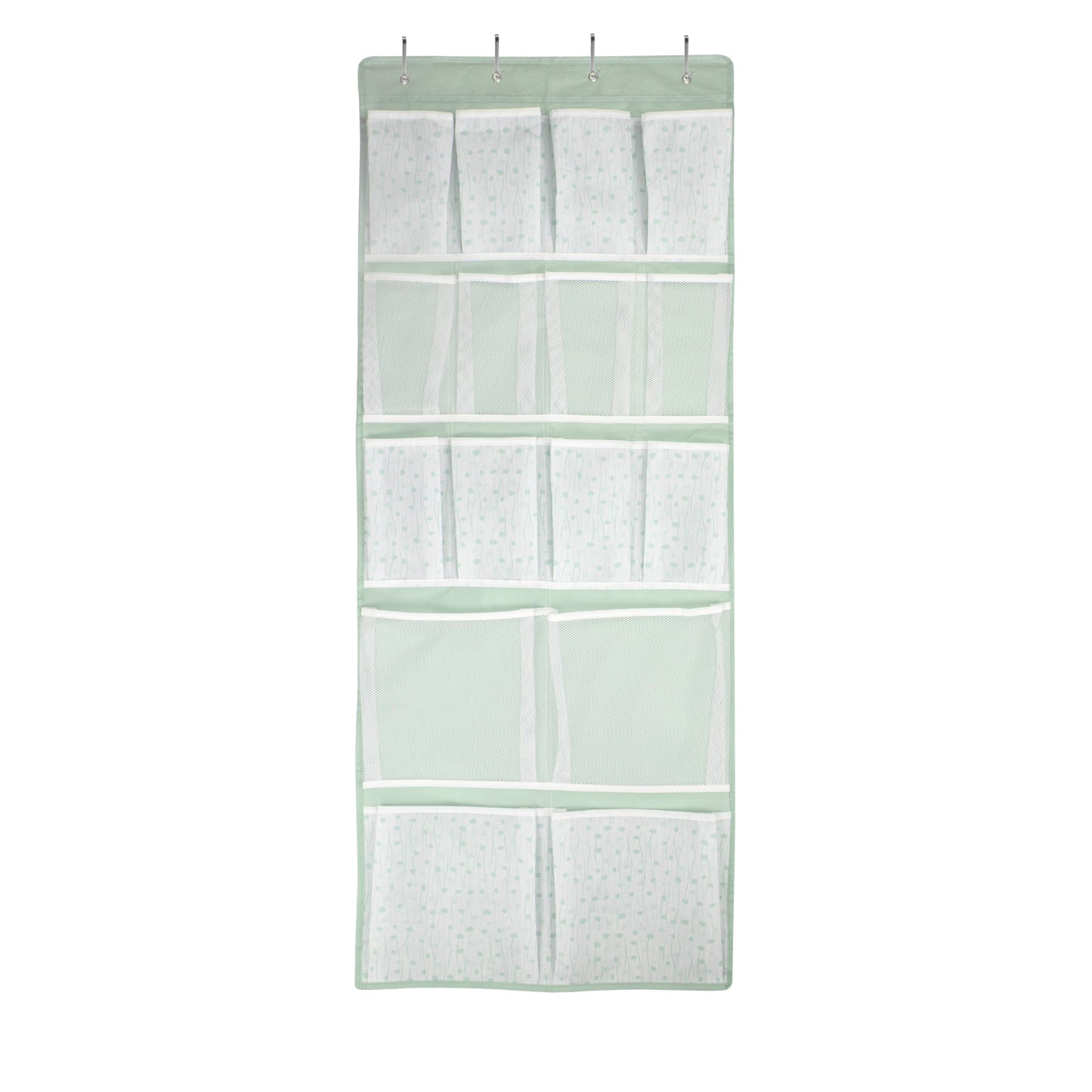 16 Pockets - Over Door Hanging Organiser with 4 Kinds Pouches,Back of Door Bathroom Hanging Shelves Holder for Shoes,Sock,Hat,Underwear,Travel