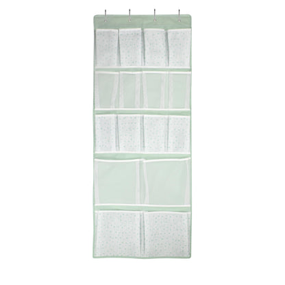 16 Pockets - Over Door Hanging Organiser with 4 Kinds Pouches,Back of Door Bathroom Hanging Shelves Holder for Shoes,Sock,Hat,Underwear,Travel