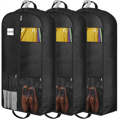 8" Gusseted Heavy Duty Garment Bags for Travel 43" Suit Bags for Closet Storage Hanging Clothes Bag with Pockets Mens Suit Holder for Shirts, Coats
