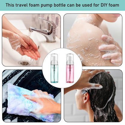 2PCS Foam Pump Bottle Travel Portable Small Size Mousse Foam Soap Dispenser