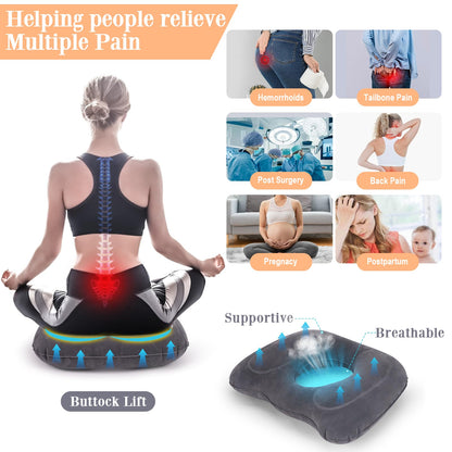 AirSwim Inflatable Hemorrhoid Pillow, Inflatable Donut Cushion for Sitting
