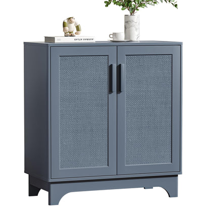 Yvsevnr Rattan Sideboards for Living Room, Buffet Storage Cabinet With Adjustable Shelves, Anti-tip