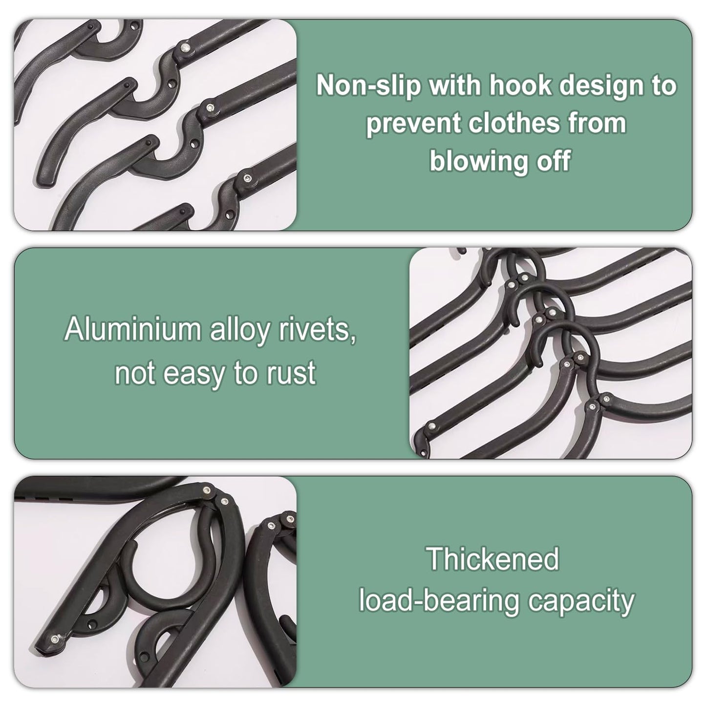 Kiswleon 28PCS Black Travel Hangers Foldable Lightweight,Travel Coat Hangers,Plastic Travel Hanger Foldable,Folding Coat Hanger for