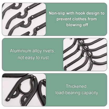 Kiswleon 28PCS Black Travel Hangers Foldable Lightweight,Travel Coat Hangers,Plastic Travel Hanger Foldable,Folding Coat Hanger for