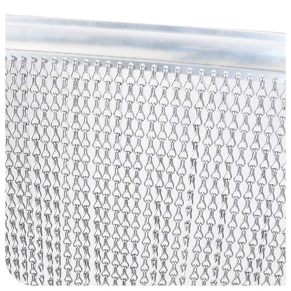 90 * 200cm Aluminium Chain Curtain Roller Blind Fly Insect Blinds Pest Control Screen Curtain for Door Window Home Decoration, Silver