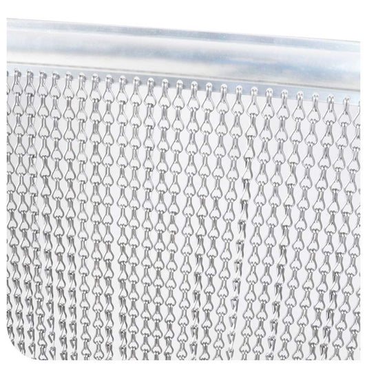 90 * 200cm Aluminium Chain Curtain Roller Blind Fly Insect Blinds Pest Control Screen Curtain for Door Window Home Decoration, Silver