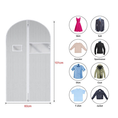 Univivi Garment Bag, 40 inch Clothes Covers, 5 Pack, White