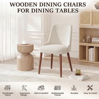 Dining Chairs Set of 6, Upholstered Dining Room Chairs with Ergonomic High Back, Thick Padded Seat, Skin-Friendly Fabric