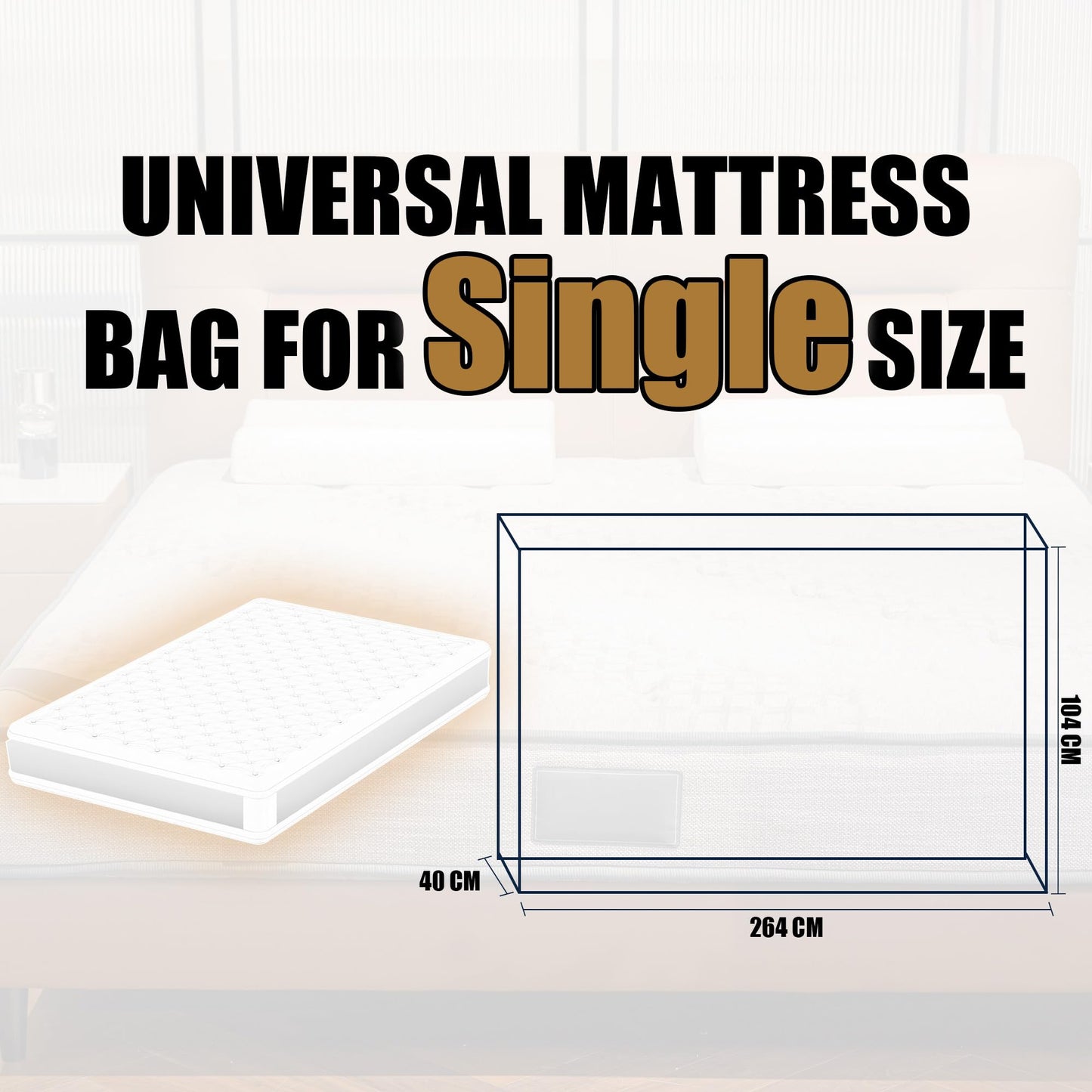 Single Mattress Cover for Moving Heavy Duty Mattress Bags for Storage