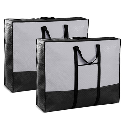 Moving Bags, 2 Pcs 140 L Large Storage Bags with Lid, Heavy Duty Moving Bag, Packing Bag for Moving House Clothes Duvet Underbed Travelling Laundry