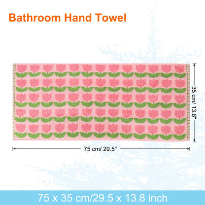 sourcing map 4 Pcs Bathroom Hand Towels Pink Soft Absorbent Face Towels Cotton Wash Cloths 13 x 29 Inch Kitchen Hand Towels for Bathroom Gym Drying