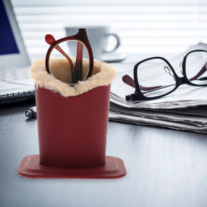 Healvian Plush Lined Glasses Holder Stand Eyeglass Holder for Desk Nightstand and Car Anti-Scratch Eyeglasses Storage with Wide Stable Base Compact