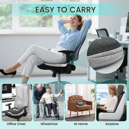 Yuehuamech Donut Pillow Chair Seat Cushion Memory Foam Orthopedic Pillow Hemorrhoid Pillow Coccyx Pad Donut Cushion for Car Seat Office Chair