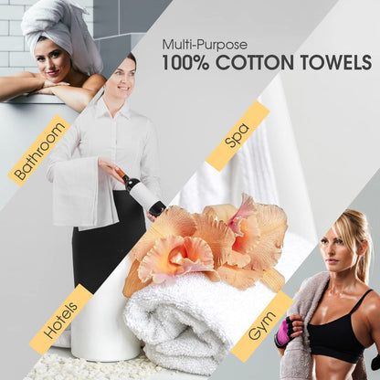 Ample Decor Hand Towel Set of 2 – 46 x 72 cm, 400 GSM, 100% Cotton – Quick-Drying, Super Absorbent – Ideal for Bathroom, Gym, Spa – Yellow