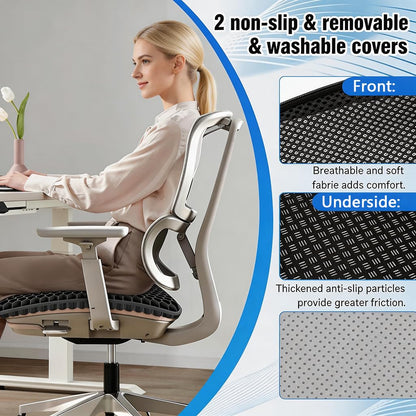 Croerw Small Extra Thick Gel Seat Cushion – Cooling Honeycomb Gel Pad for Sitting Comfort & Pressure Distribution, Support for Office Chair, Car