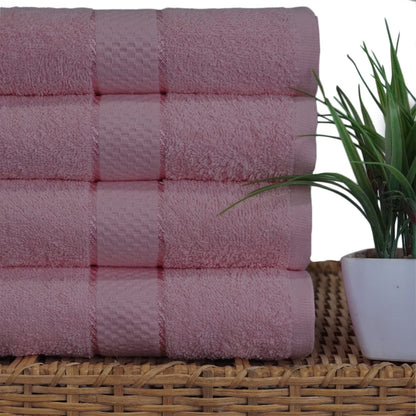 Casabella Luxury Pack Of 4 Bath Sheet 100% Egyptian Cotton Super Soft towel_Pink