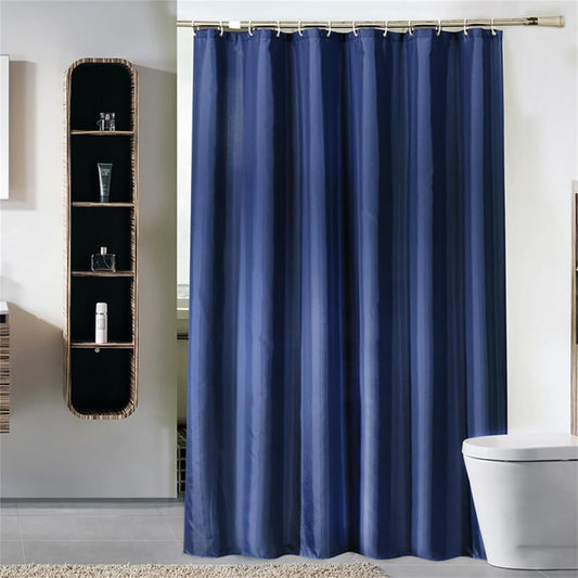 Lkw Ogechi Extra Wide Navy Blue Mildew Proof Shower Curtain 200x240 cm, 200/220/240 CM Drop Waterproof Polyester Bathtub Curtain, Washable Quick