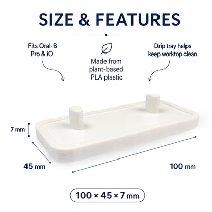 Electric Toothbrush Holder Stand Compatible with Oral-B (Matte Ivory White, Double)