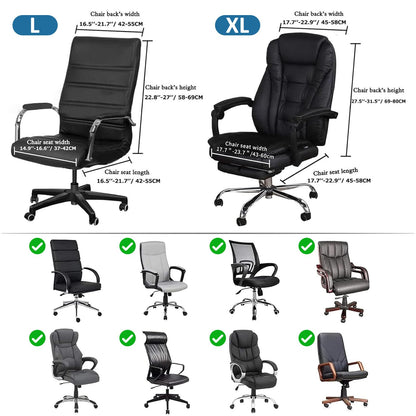 YushengTai Office Chair Cover, Velvet with Armrest, Office Chair Seat Cover, High Backrest, Gaming Chair Cover, for Chairs with Armrests, Removable