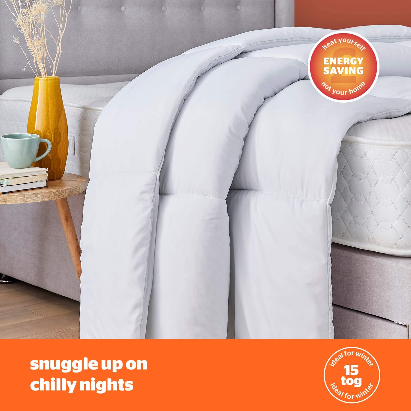 Silentnight So Snug Single Bed Duvet Quilt, 15 Tog Winter Warm Cosy Thick Duvet Hypoallergenic and Machine Washable, Single, White, 534208GE