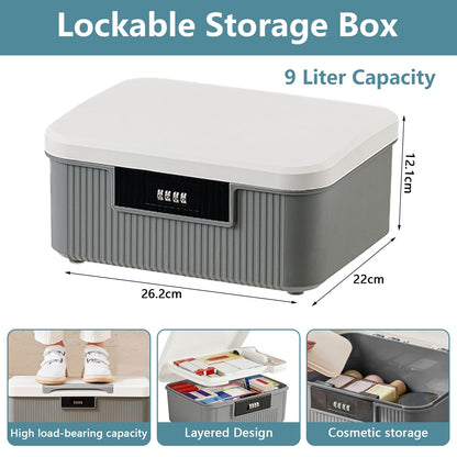 2 Layer Lockable Medicine Storage Box, 9LMedicine Box with Combination Lock