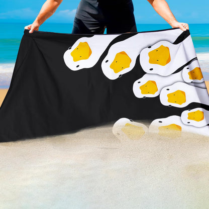 Violetpos Cute Duck Group Beach Towel, Extra Large 180x90 cm 250GSM Microfibre, Sand Free Quick Dry