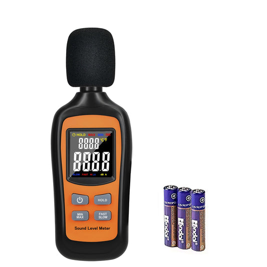 Decibel Meter,Digital Sound Level Meter Portable SPL Meter,35dB to 135dB Temperature Function,Noise Meter with A-Weighted [MAX/MIN Fast/Slow Data