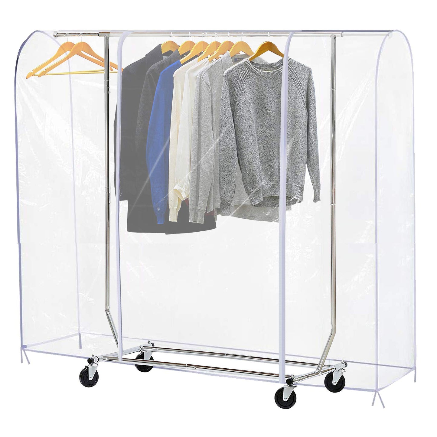 Ruibo 6ft Transparent Clothes Garment Rail Cover for Clothes Rack With 2 Durable Zipper / 6FT(180x150x50CM)