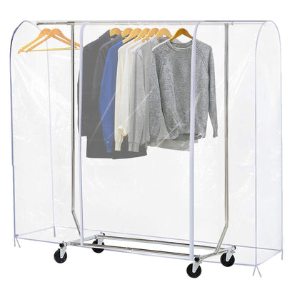 Ruibo Clear Clothes Rail Cover with 2 Durable Zippers Waterproof Dustproof Small Size 47.2" x 20" x 60"